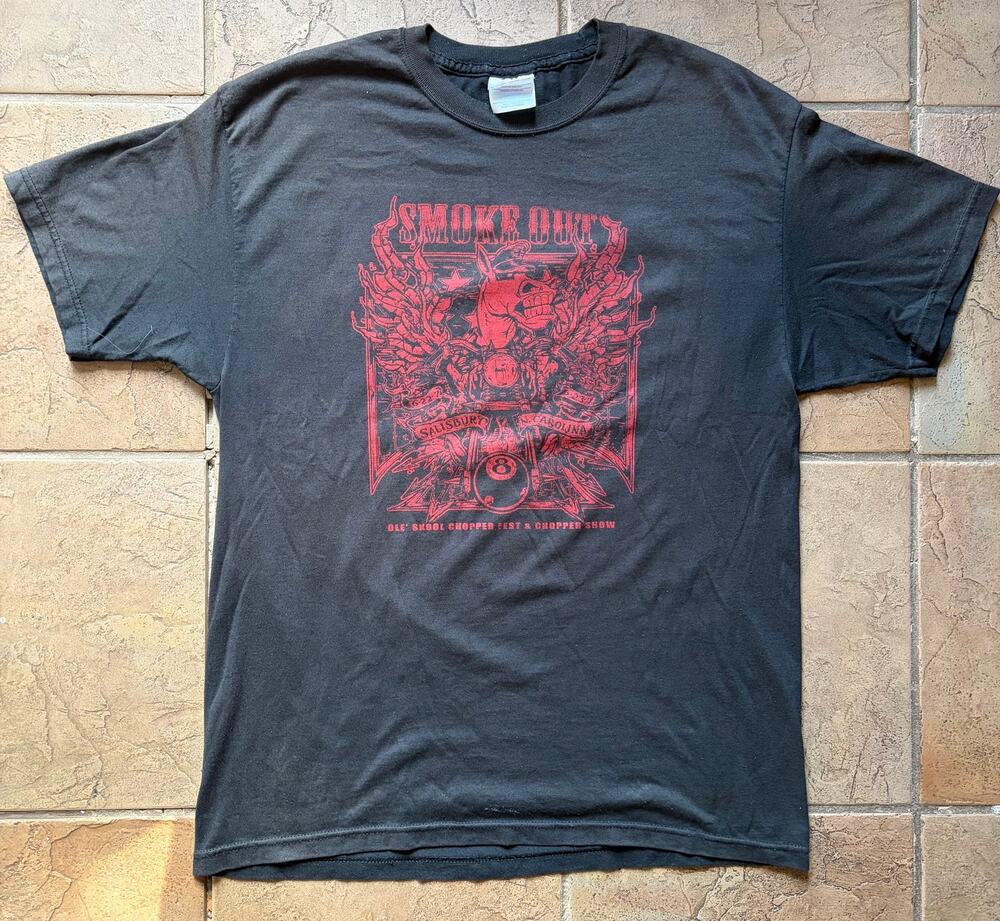 Vintage 2007 Smoke Out Chopper Fest Salisbury North Carolina Biker T Shirt Hanes